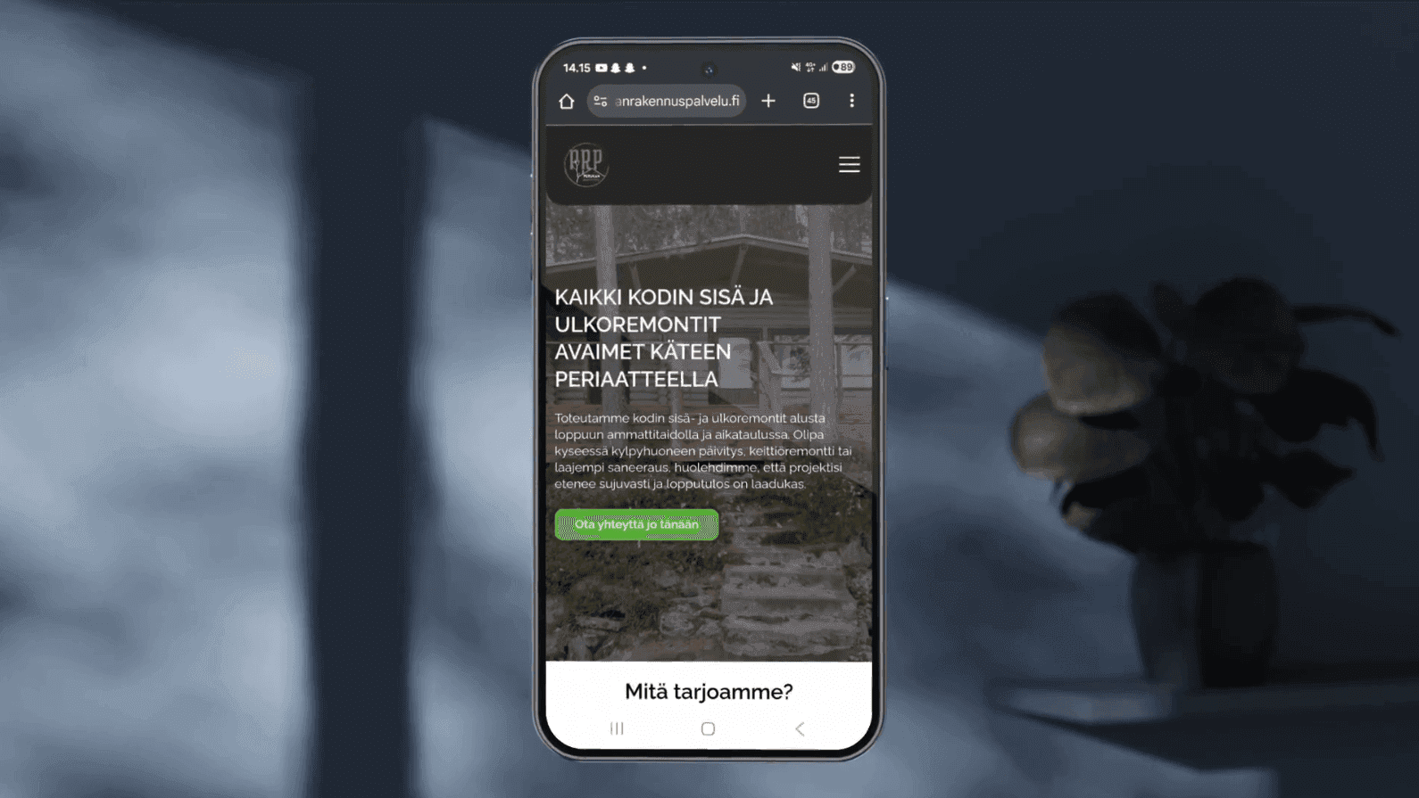 Perukan Rakennuspalvelu verkkosivut