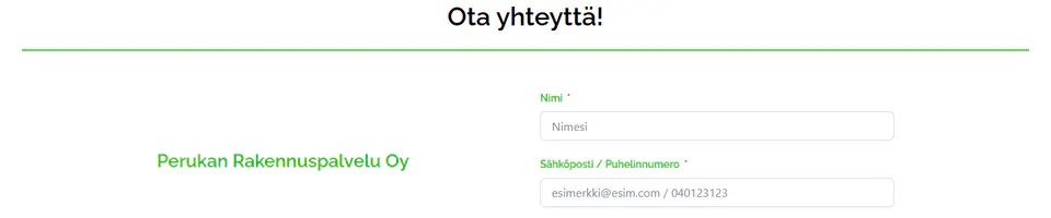 Yhteydenottolomake